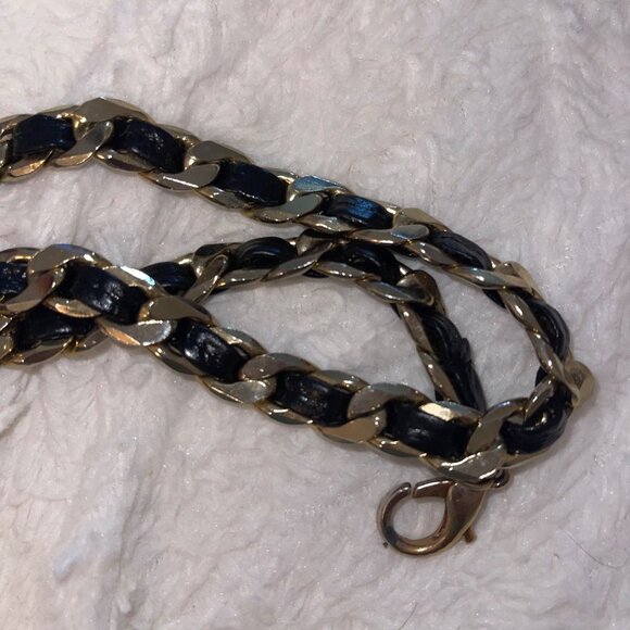 Vintage Womens Waist Belt One Size Leather Gold Chain Casual main image 13